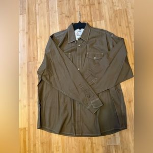 Wrangler Men's Shirt With Pockets, Long Sleeve,button Up, 2X LARGE, 100% Cotton